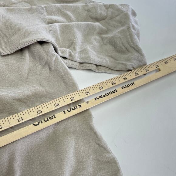 525 Sweater Womens Medium Cream Choker Cutout Halter Neck Knit Off Shoulder - Picture 11 of 12